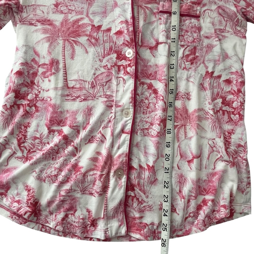 The Cat’s Pajamas Palm Grove Toile Pink Pima Knit Pajama Set Size M Vacationcore - Picture 7 of 15